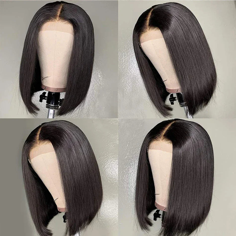 13x4 Glueless Short Bob Wig | Straight Brazilian Remy Hair | Ready to Wear