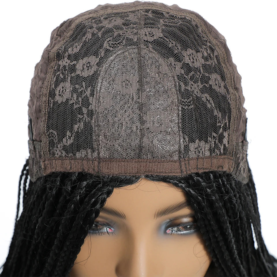 26" Twist Box Crochet Braids Wig | Handmade Synthetic Braided Wig | Long African Braids | 1B/27/30/Grey | Daily Use
