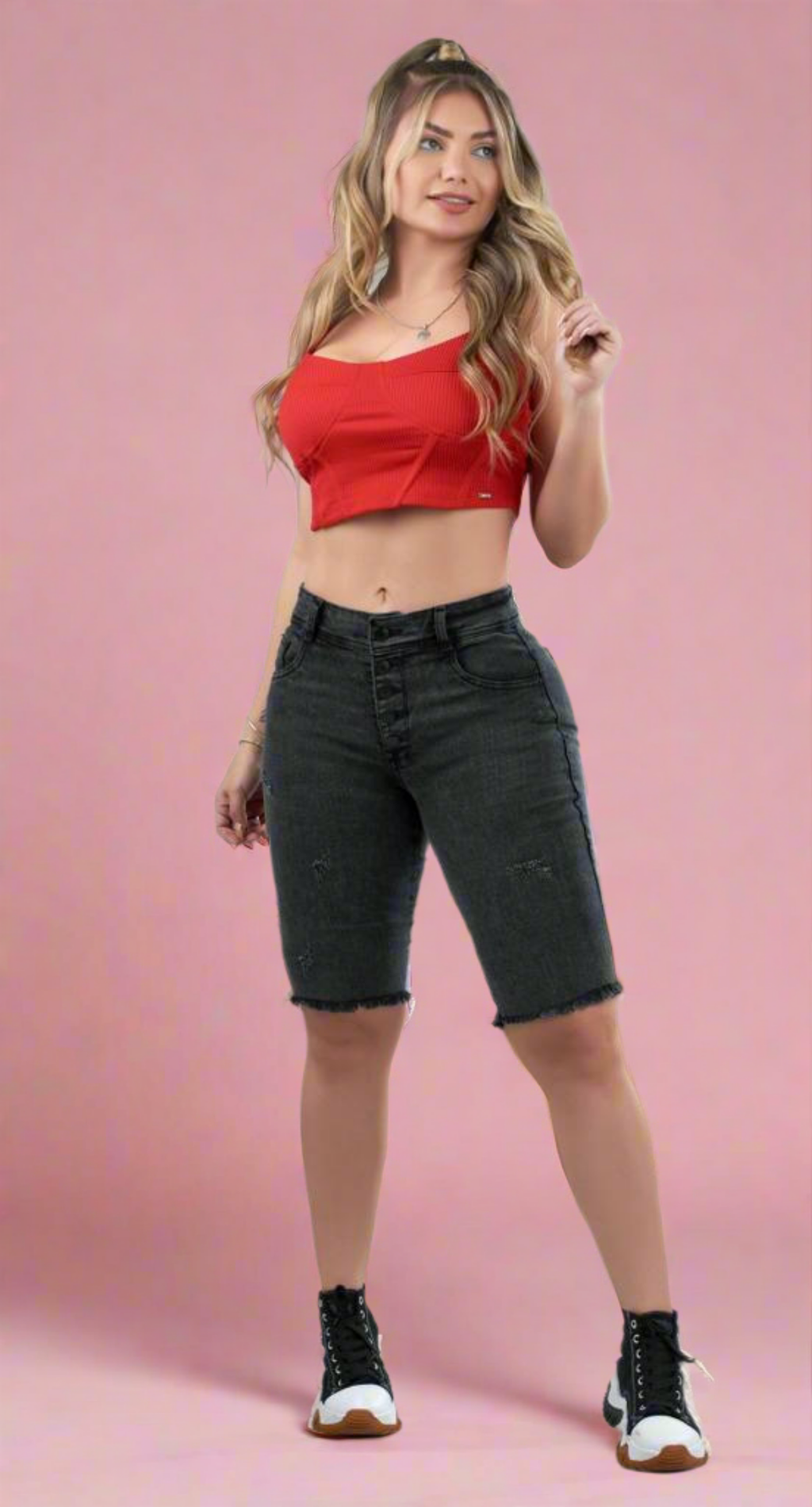 6905 100%  Authentic Colombian  Push Up Capri