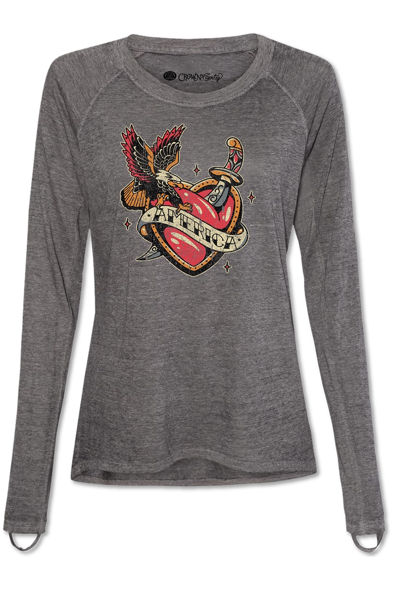 America Heart Tattoo graphic tee -clearance