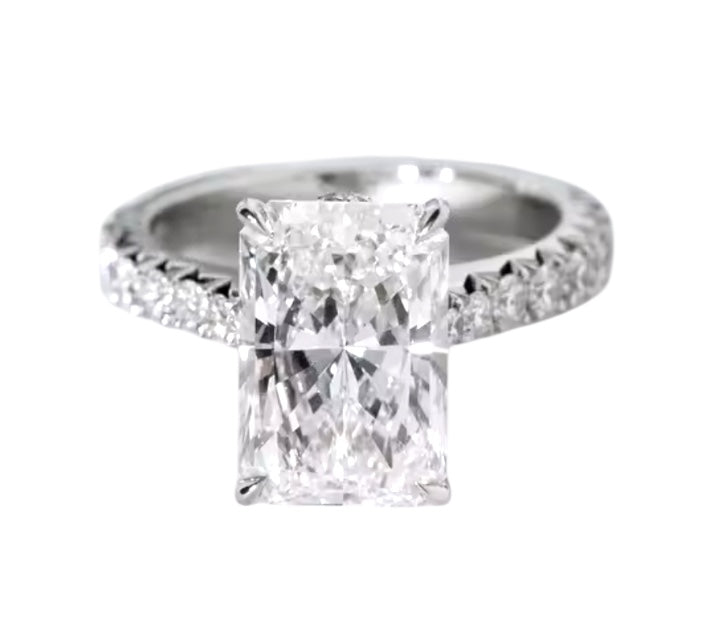5.0ct Radiant Cut Moissanite Diamond Engagement Ring