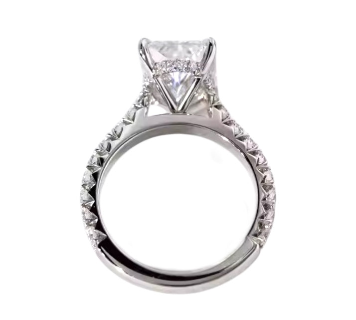 5.0ct Radiant Cut Moissanite Diamond Engagement Ring