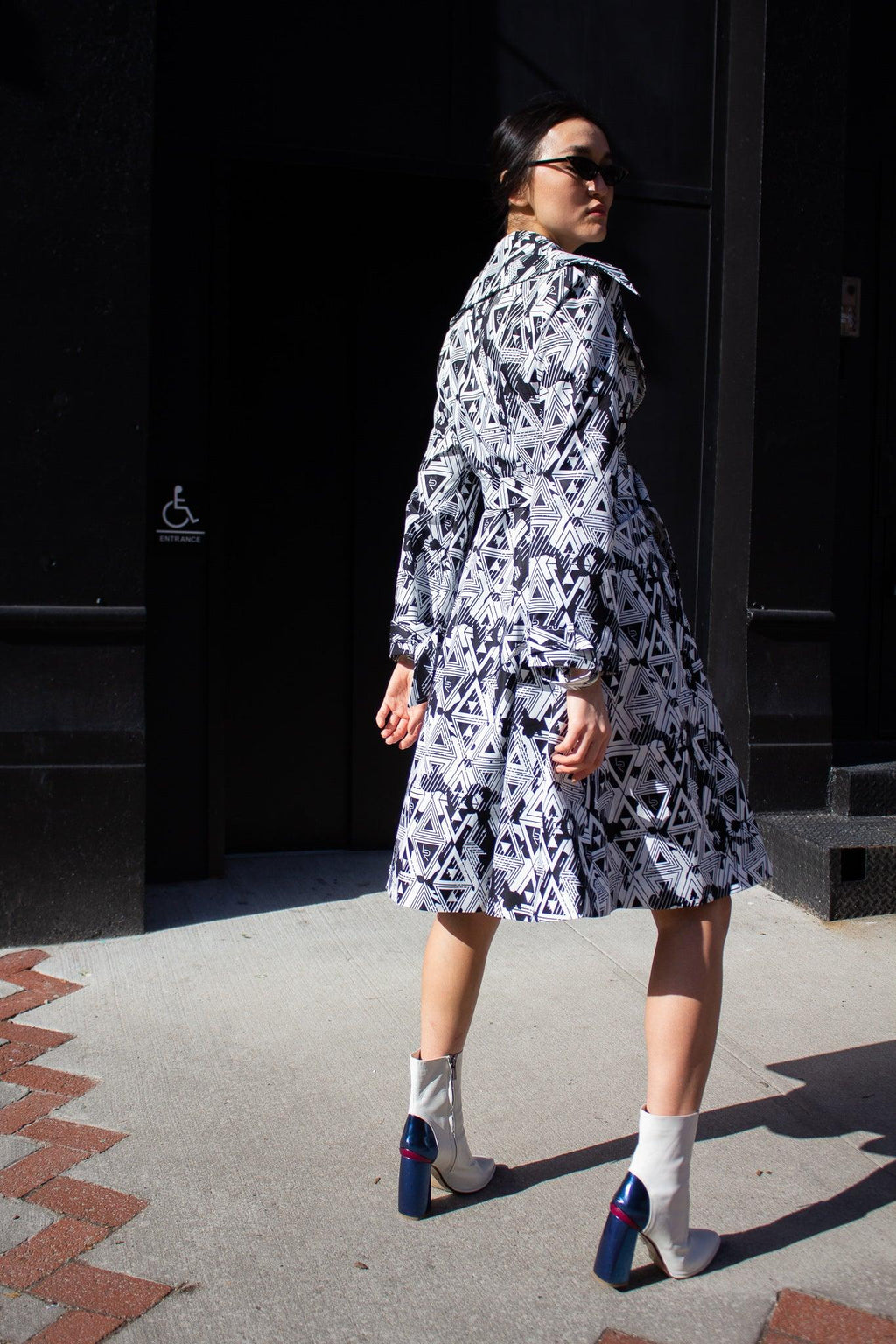 Amour Geometric Long Trench Coat â€?Modern Women's Outerwear