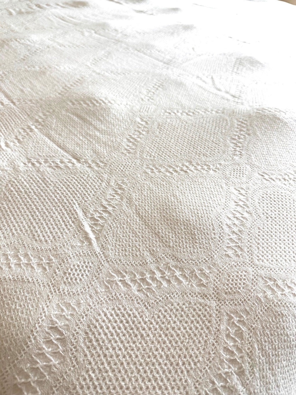 Basiclayersca Cotton White Lace Bedspread with Matching