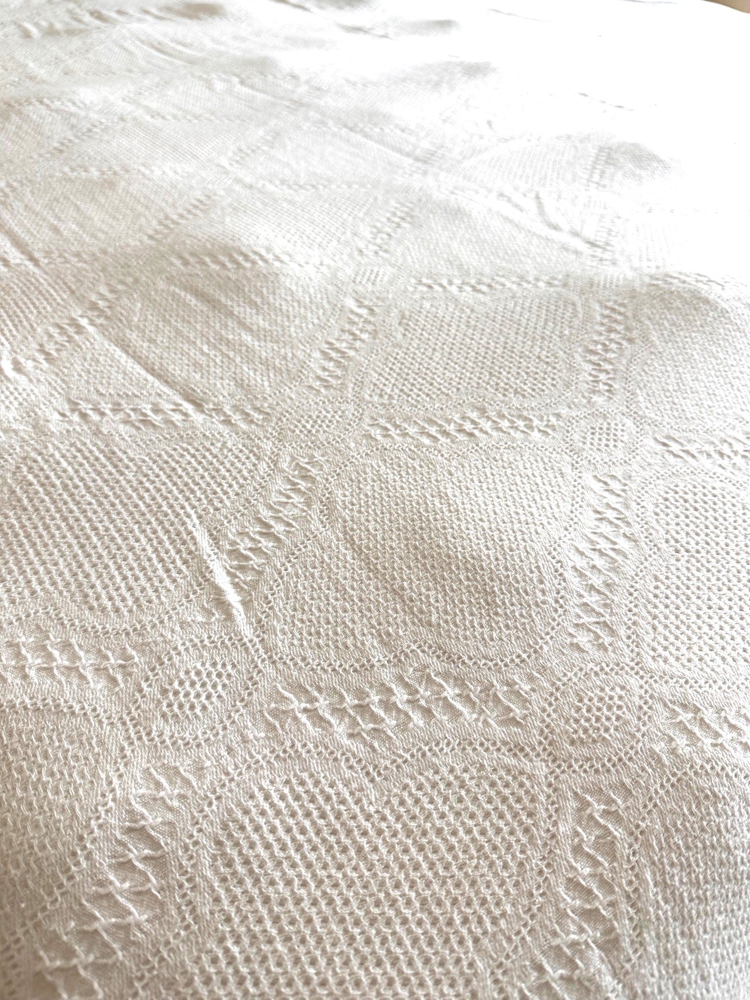 Basiclayersca Cotton White Lace Bedspread with Matching