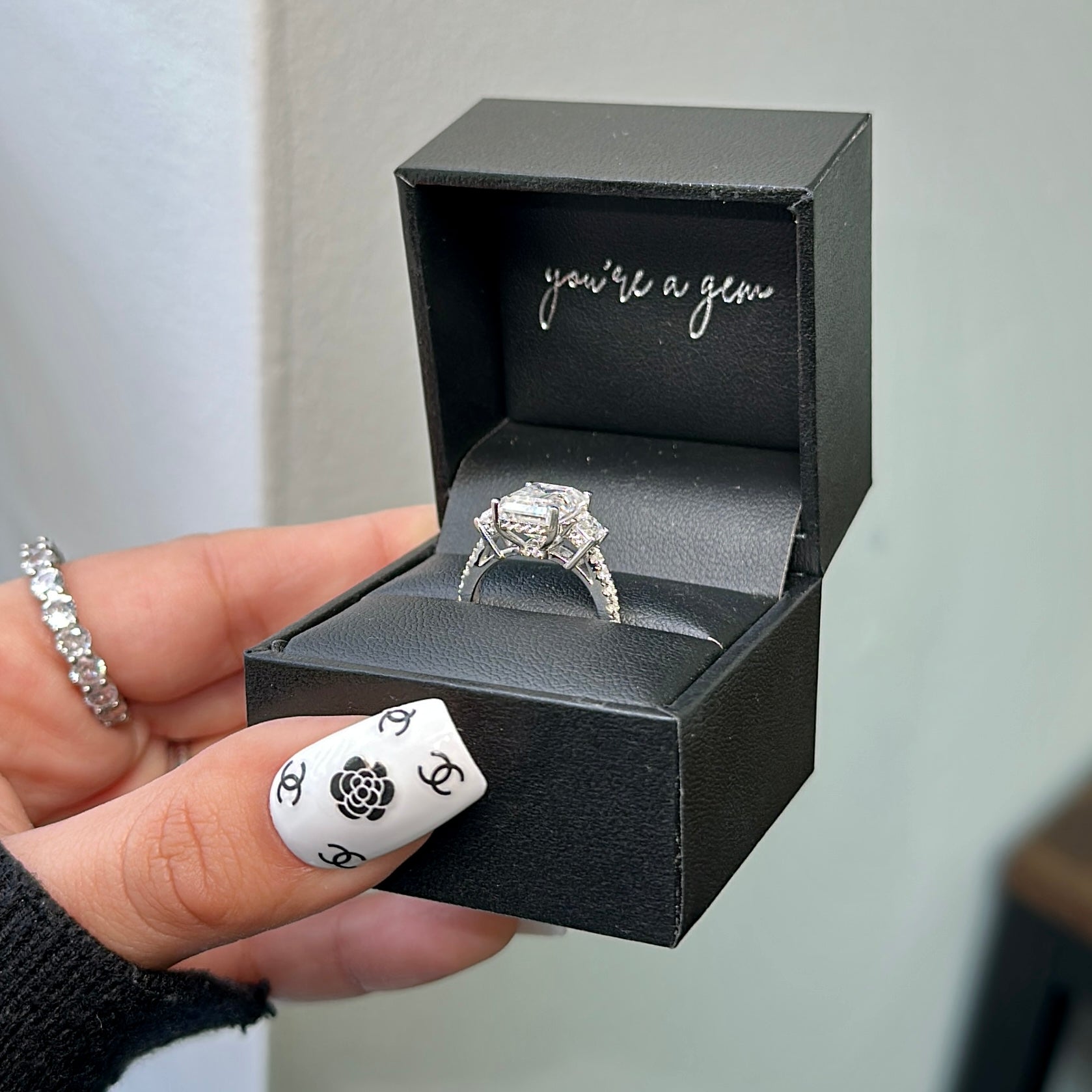 2.5ct Emerald Cut Moissanite Engagement Ring