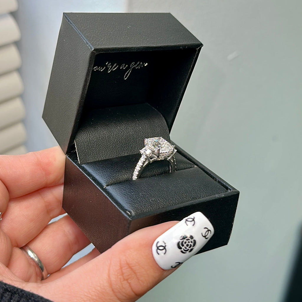 2.5ct Emerald Cut Moissanite Engagement Ring