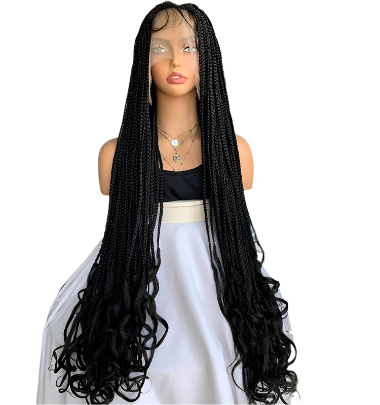 36" Box Braids Wave Full Lace Wig | African Dreadlocks Style