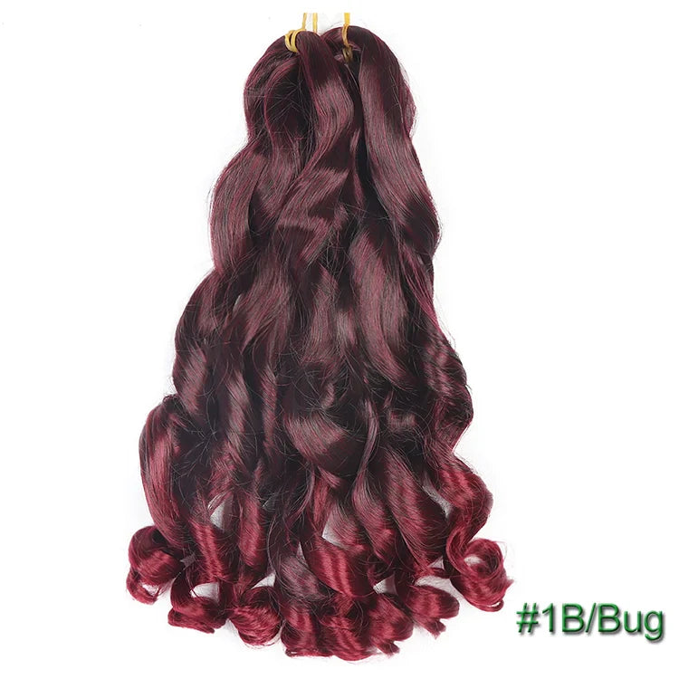 55cm Spiral Curly Braid Crochet Hair - French Curl Loose Wave Wig - Heat Resistant Synthetic Hair