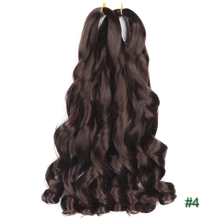 55cm Spiral Curly Braid Crochet Hair - French Curl Loose Wave Wig - Heat Resistant Synthetic Hair