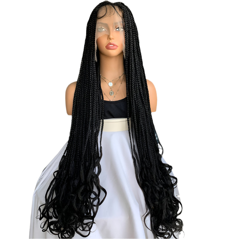 36" Box Braids Wave Full Lace Wig | African Dreadlocks Style