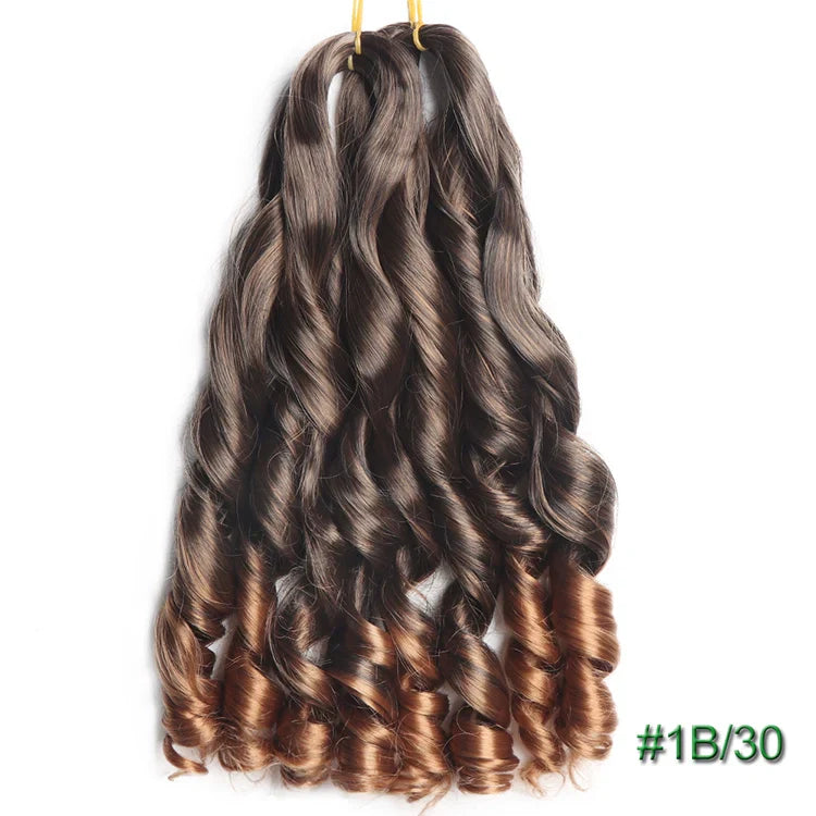 55cm Spiral Curly Braid Crochet Hair - French Curl Loose Wave Wig - Heat Resistant Synthetic Hair