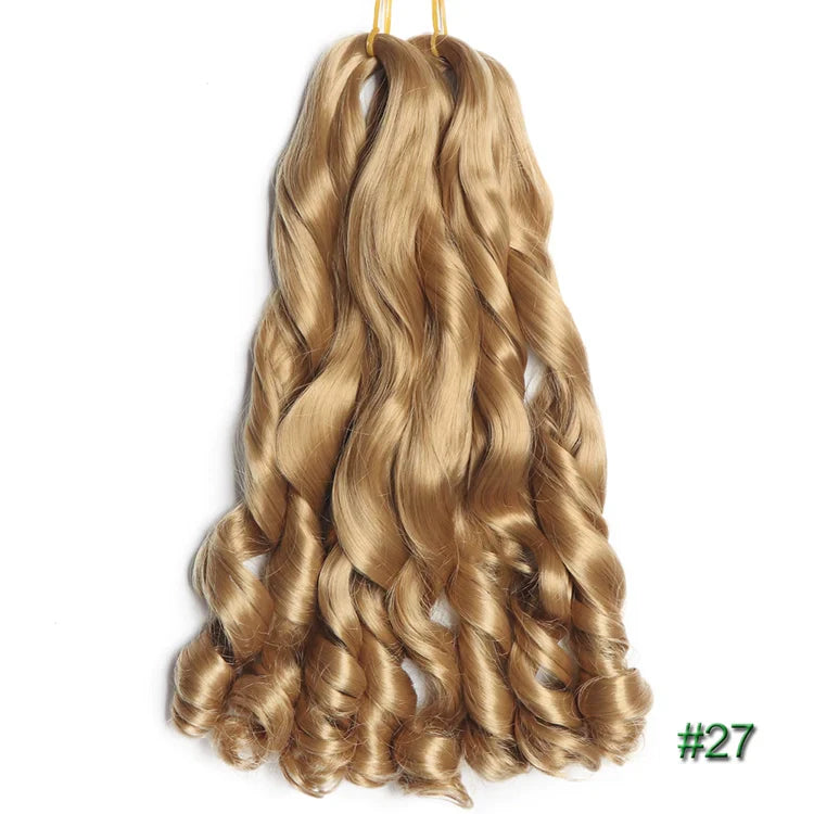 55cm Spiral Curly Braid Crochet Hair - French Curl Loose Wave Wig - Heat Resistant Synthetic Hair