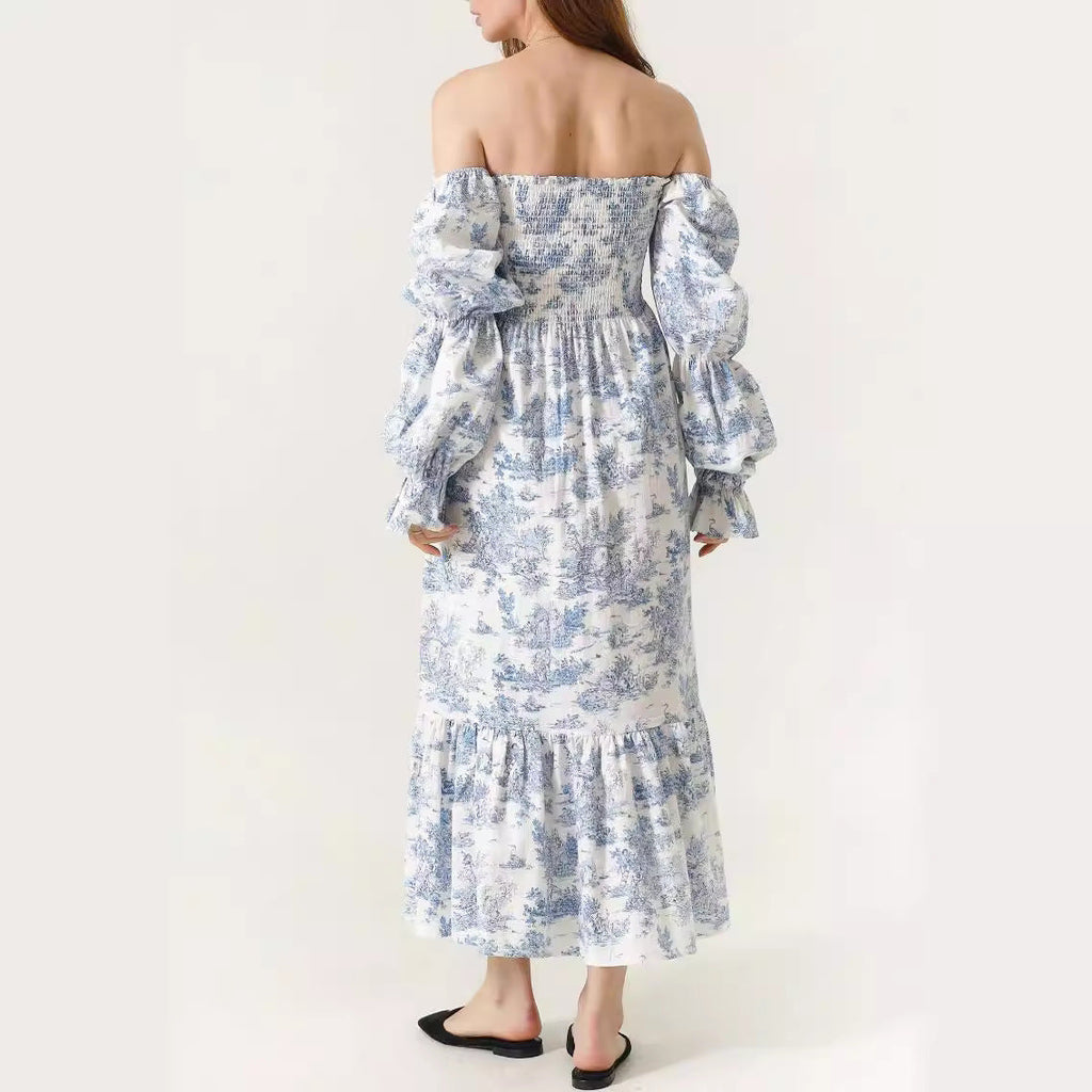 Bell Sleeve Chiffon Dress Women's Clothing