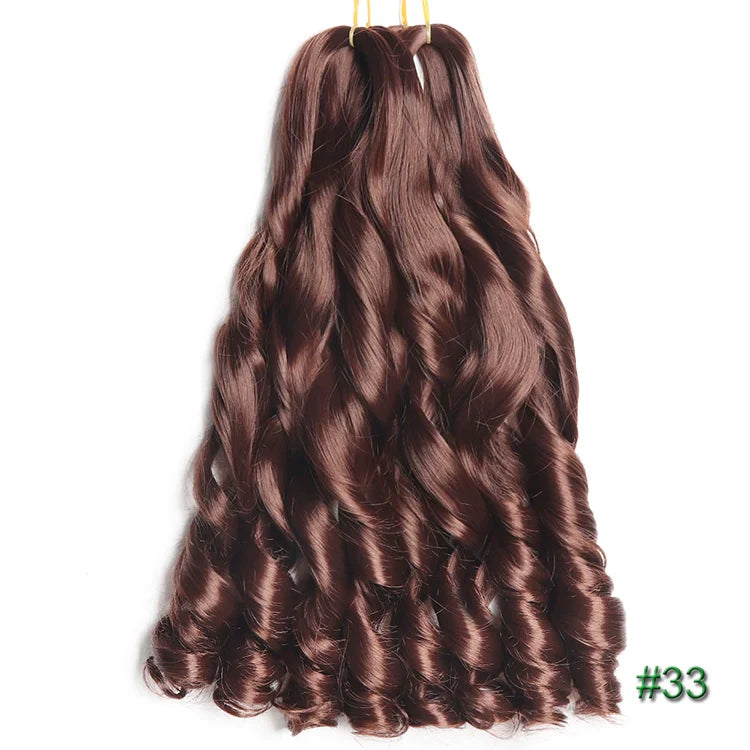 55cm Spiral Curly Braid Crochet Hair - French Curl Loose Wave Wig - Heat Resistant Synthetic Hair