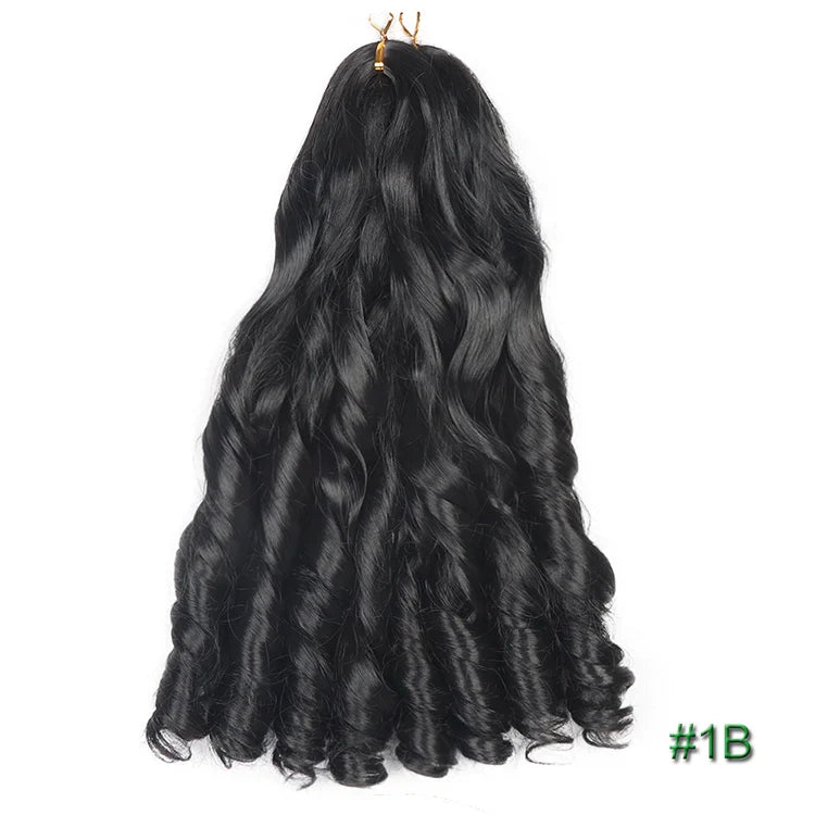 55cm Spiral Curly Braid Crochet Hair - French Curl Loose Wave Wig - Heat Resistant Synthetic Hair