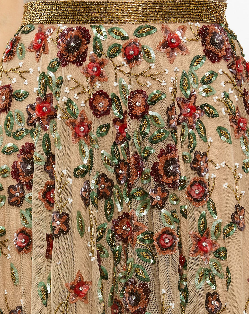 Mac Duggal R5707 Floral Beaded Long Chiffon Skirt Only
