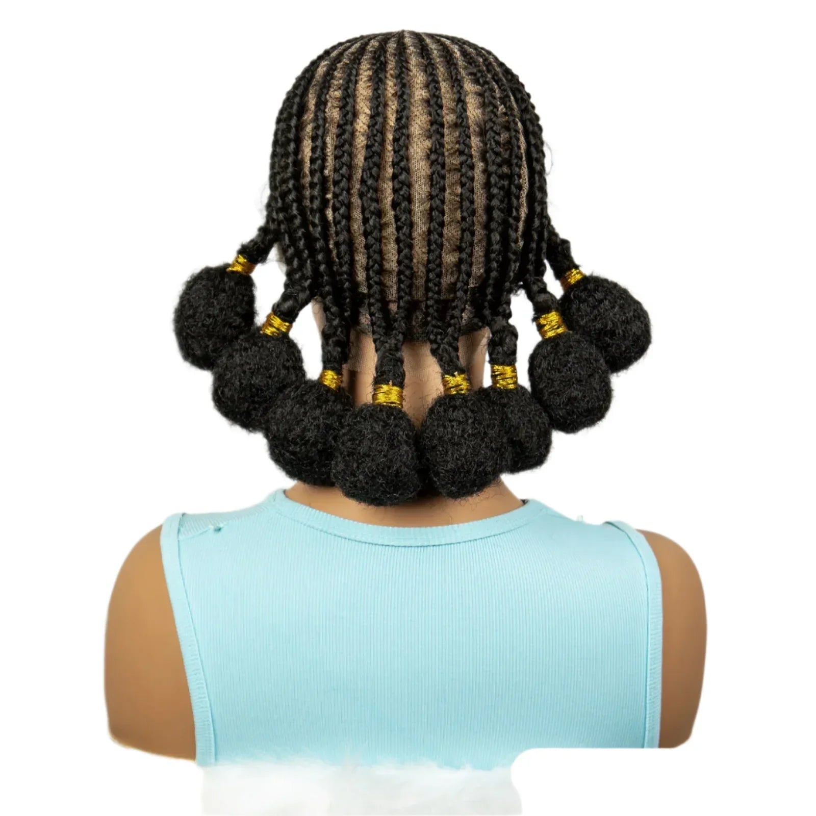10 Inch Natural Cornrow Braids Full Lace Wig | Transparent Synthetic Braiding Hair with Baby Hair
