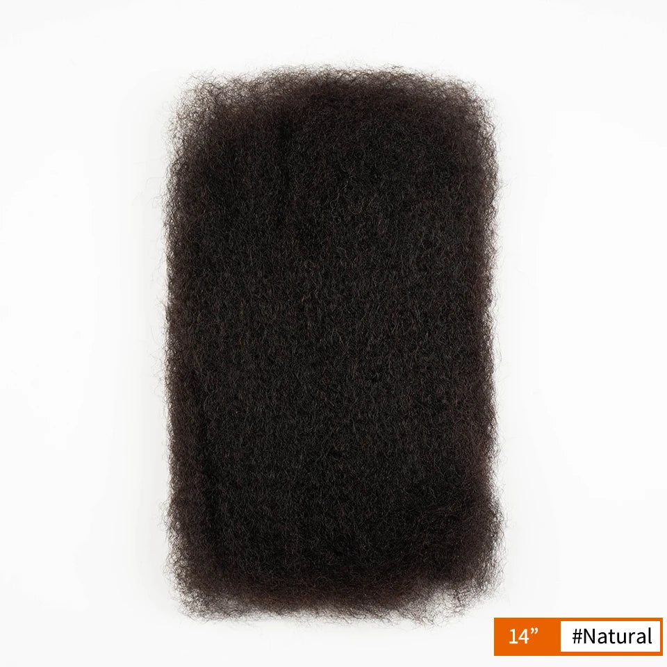Afro Kinky Bulk Human Hair Extensions | 10"-22" 50g Brazilian Remy for Braiding & Dreadlocks (Natural Colors, Long-Lasting)