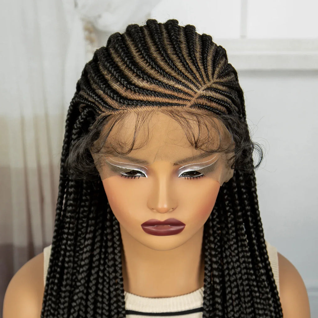 36" Knotless Cornrow Braids Wig | Full Lace | Baby Hair | Black Women