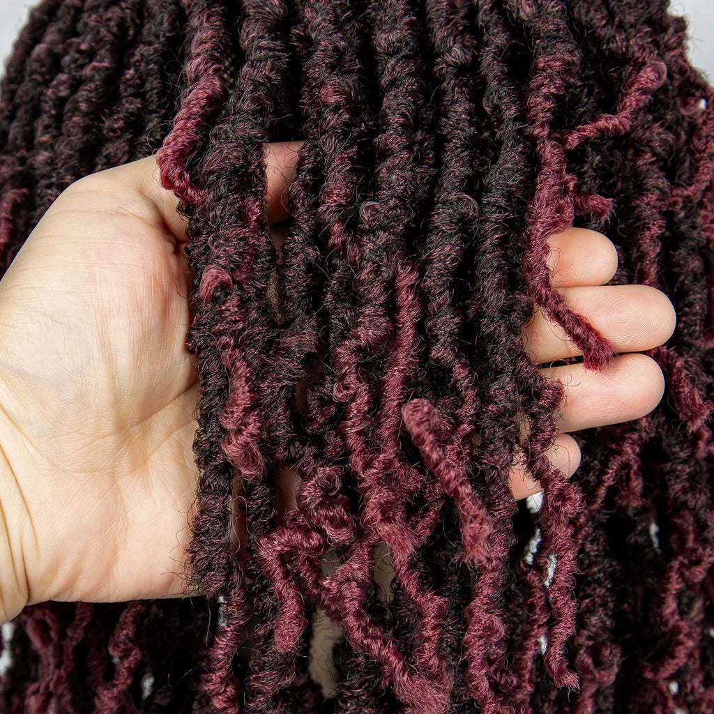 14" Knotless Butterfly Locs Lace Front Wig | Synthetic Dreadlock Braids | Black Women