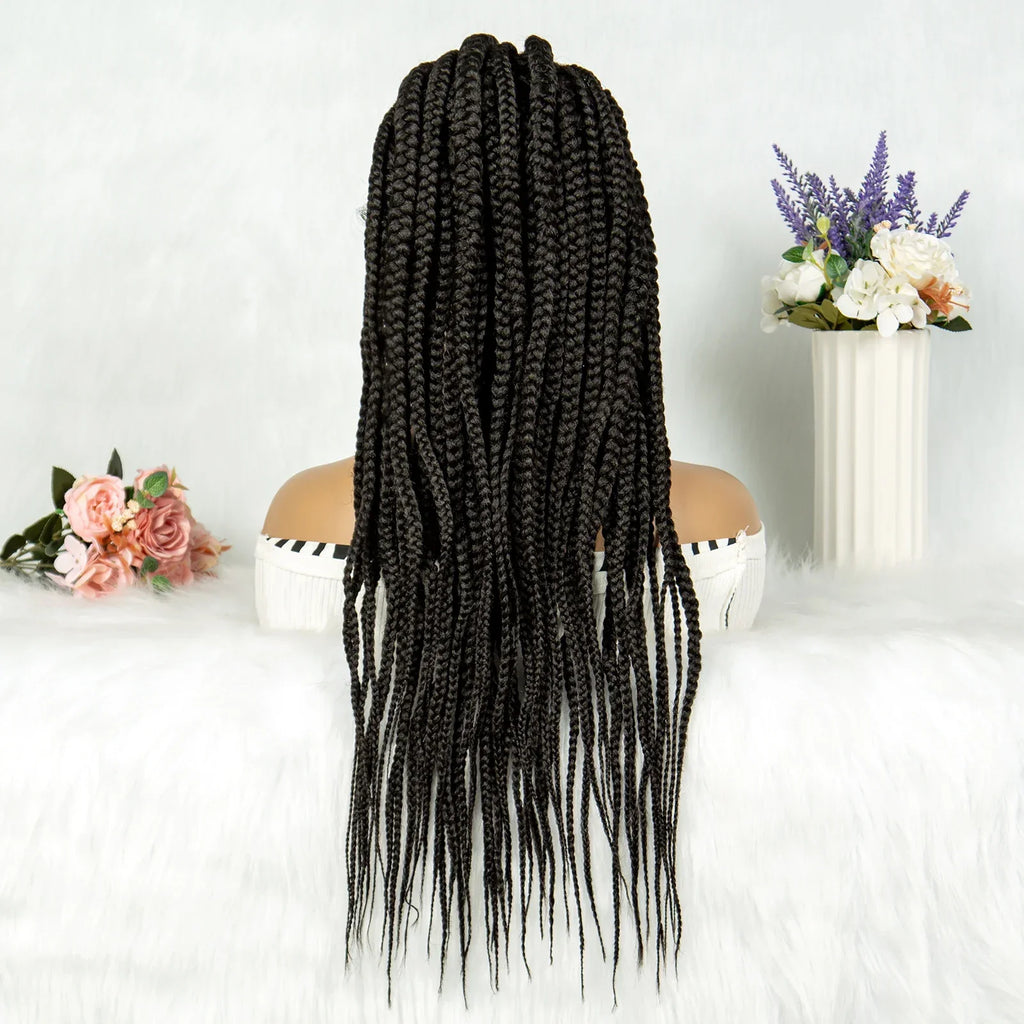 13x6 Lace Front Faux Locs Braided Wig | Crochet Braids | Synthetic Locs | Black Women