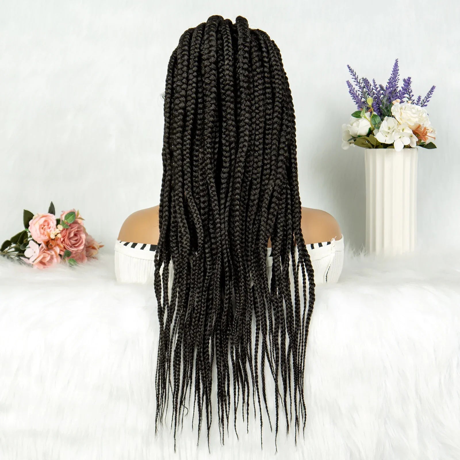 13x6 Lace Front Faux Locs Braided Wig | Crochet Braids | Synthetic Locs | Black Women