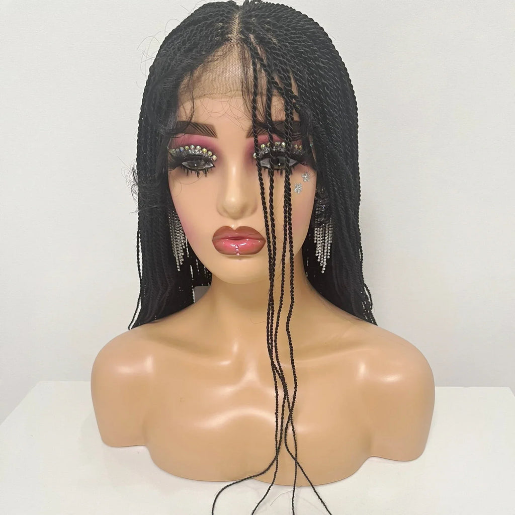 28" Micro Twist Braided Wig | 13x2 Lace Frontal | Senegalese Twists | Box Braids | Kanekalon Hair