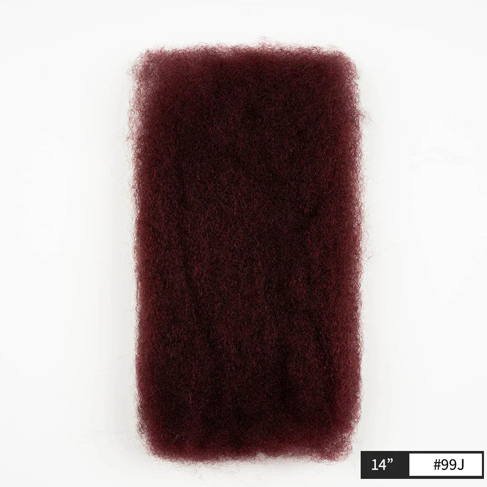 Afro Kinky Bulk Human Hair Extensions | 10"-22" 50g Brazilian Remy for Braiding & Dreadlocks (Natural Colors, Long-Lasting)