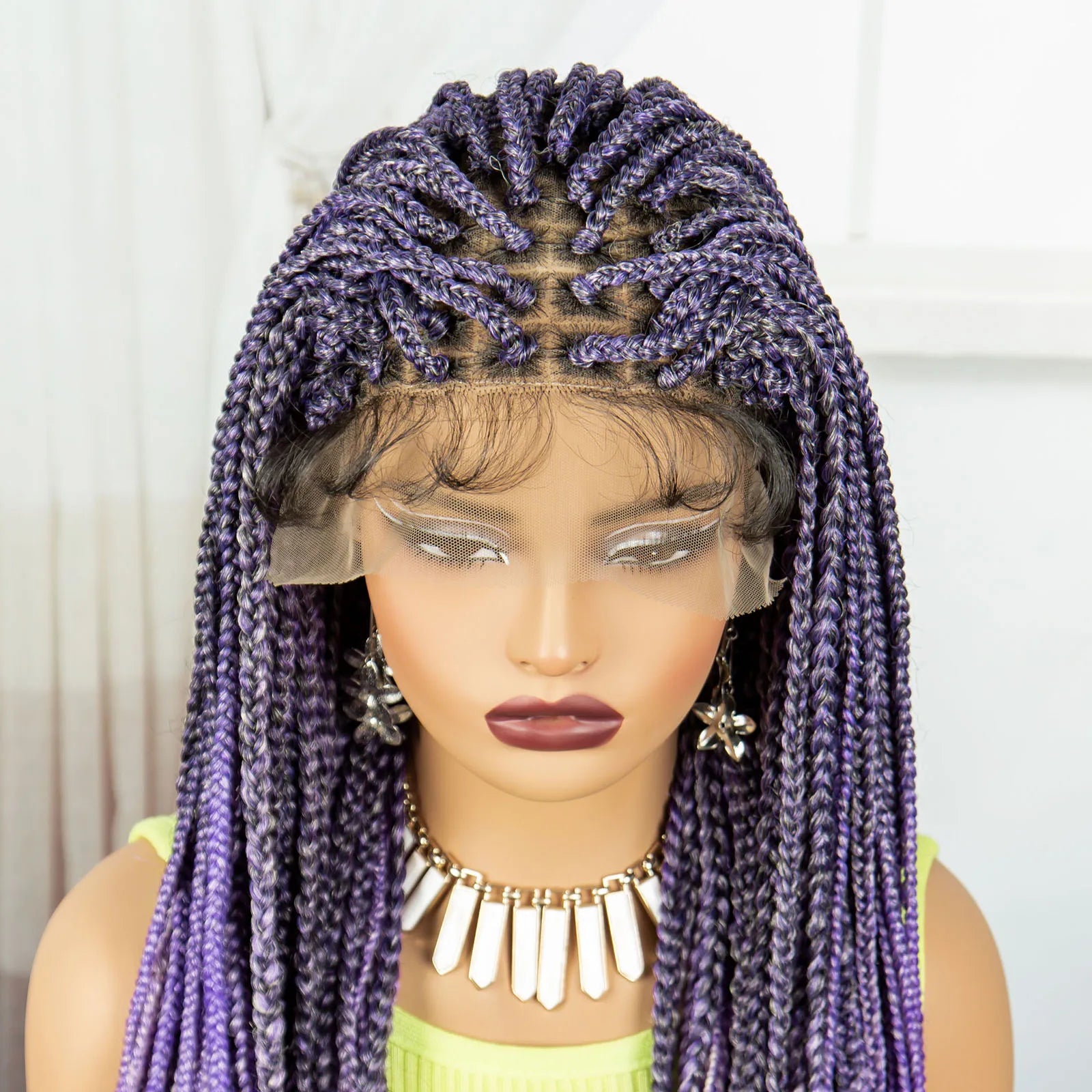36" Ombre Knotless Braids Wig | 1B/27 | 9x6 Lace Front | Baby Hair