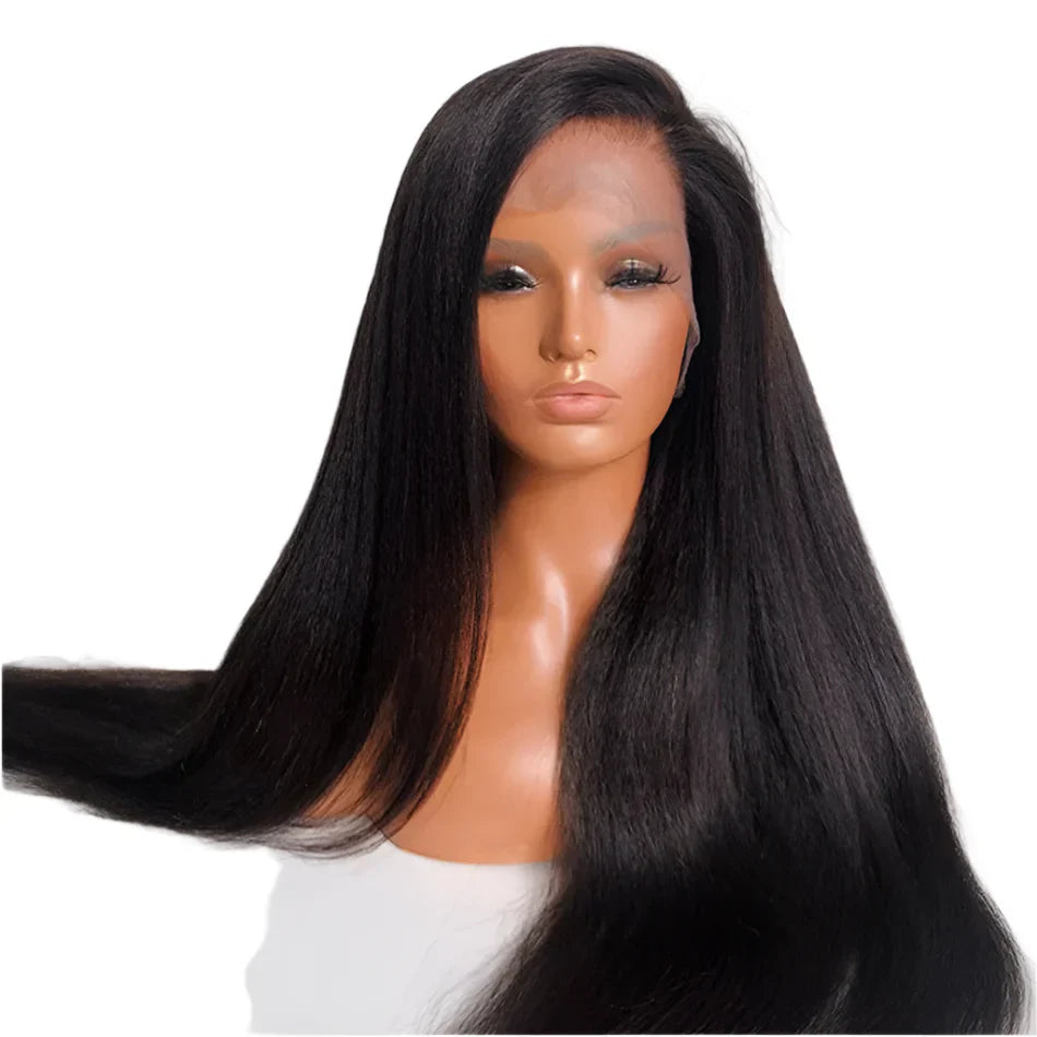 250% Density Light Yaki Straight 13x6 HD Lace Frontal Human Hair Wig