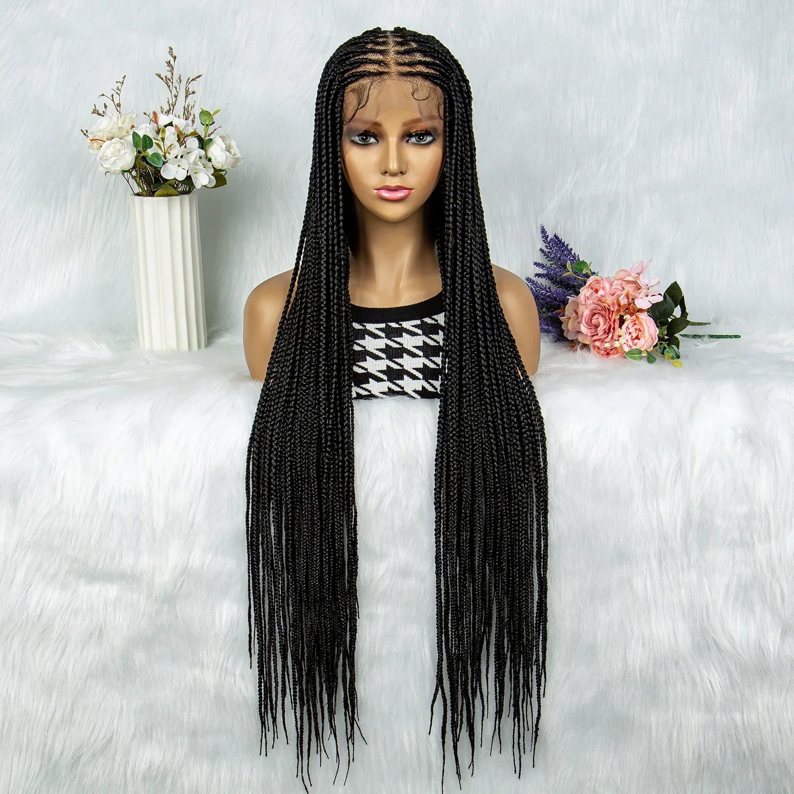 36" Twisted Box Braids Wig | Full Lace with Natural Hairline