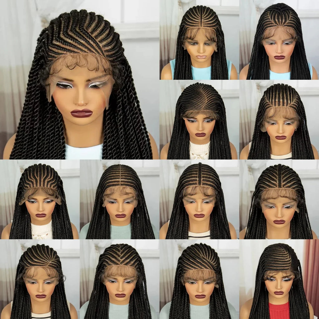 36" Knotless Cornrow Braids Wig | Full Lace | Baby Hair | Black Women