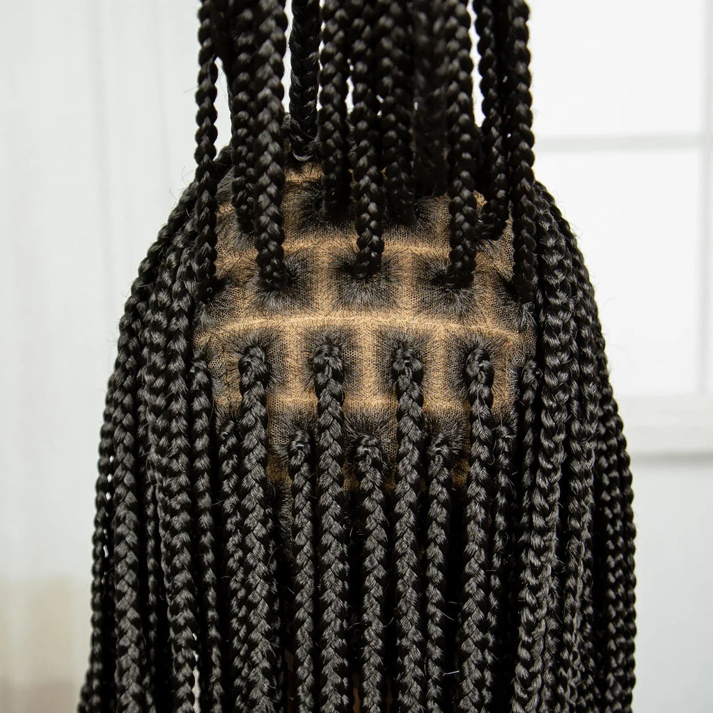 36" Knotless Box Braids Wig | Transparent Full Lace | Baby Hair