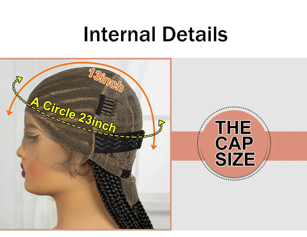 36" Knotless Cornrow Braids Wig | Full Lace | Baby Hair | Black Women