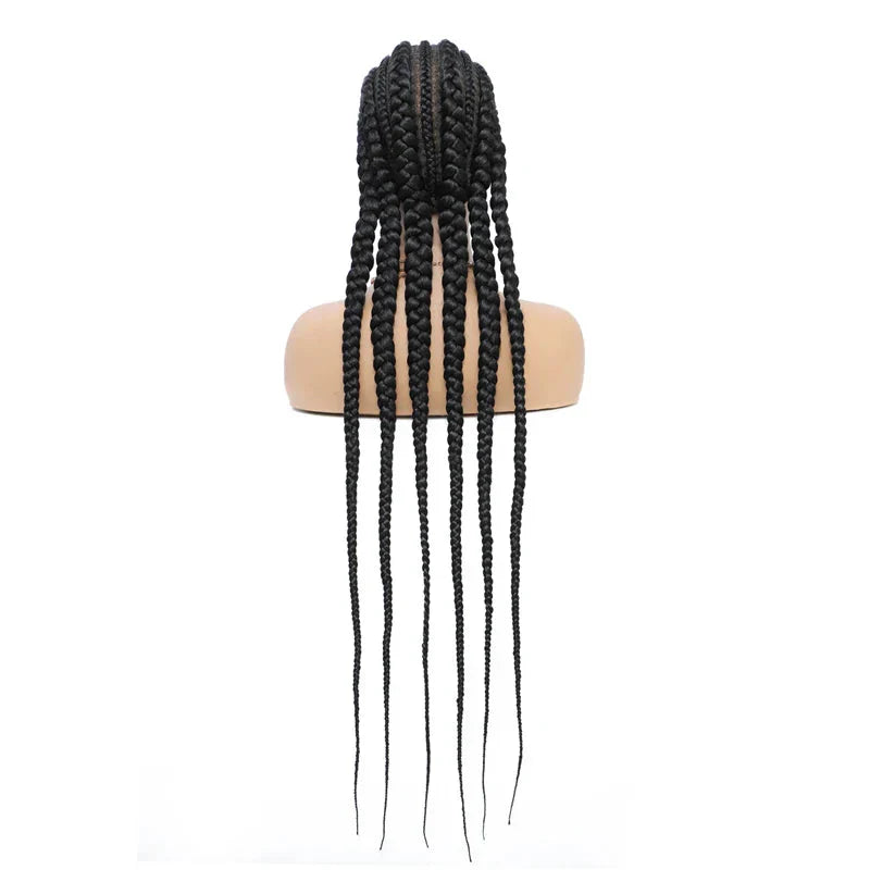 36" Cornrow Knotless Braids Wig | 360 Full Lace | Baby Hair | Synthetic
