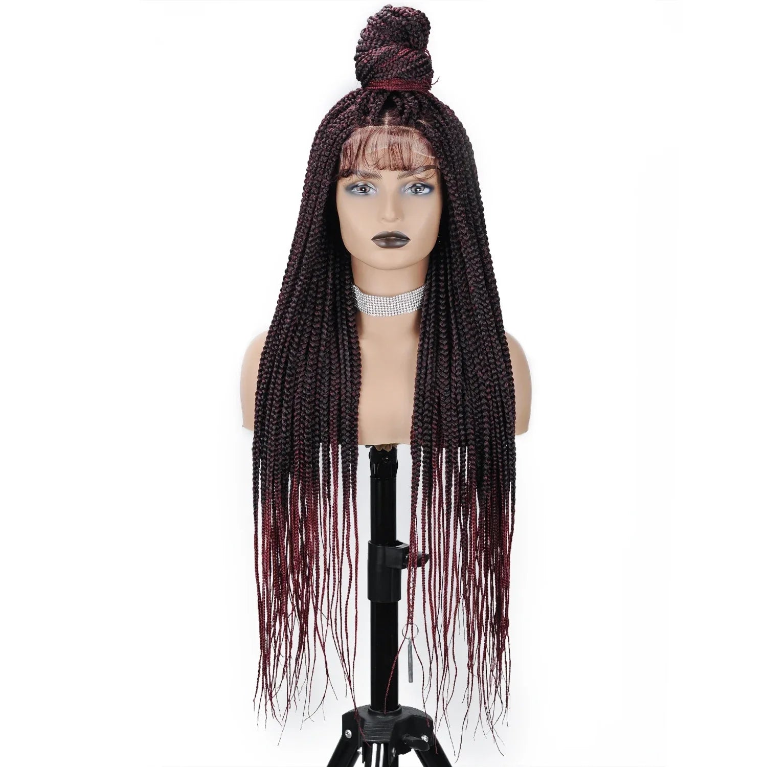 36" Knotless Box Braids Lace Front Wig | Full Lace Front Braided Wig | Synthetic Braids for Black Women