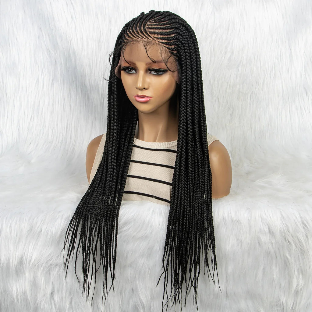 13x4 HD Lace Front Braided Wig with Baby Hair | Synthetic Braided Wigs for Black Women