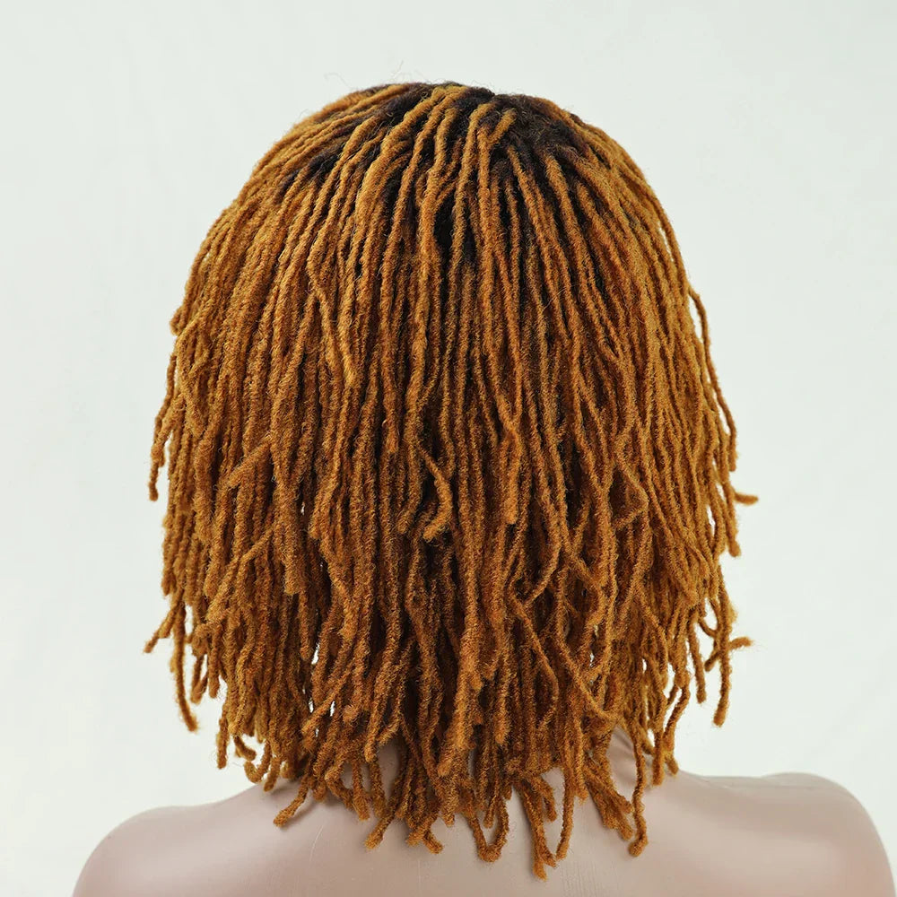 10" Short Dreadlock Wig | Afro Curly Twist | Faux Locs Braids | Heat Resistant | Black Women