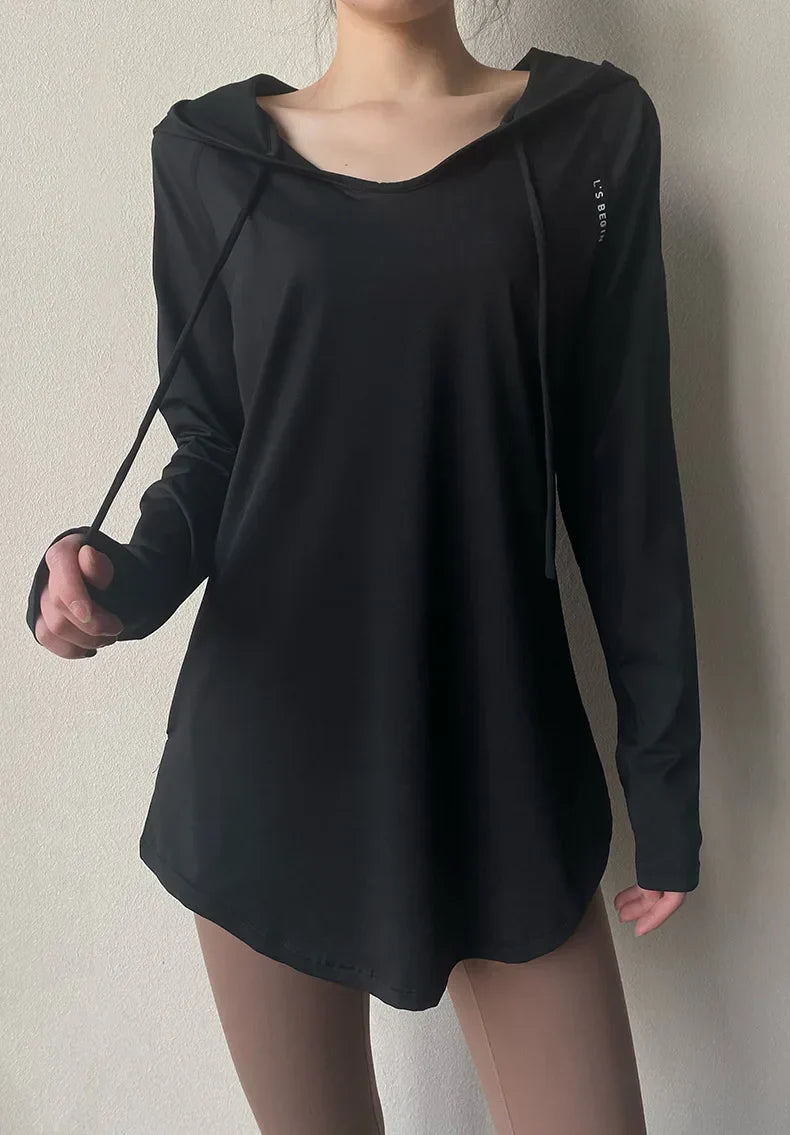 AirFlow Women's Hooded Yoga & Running Tee