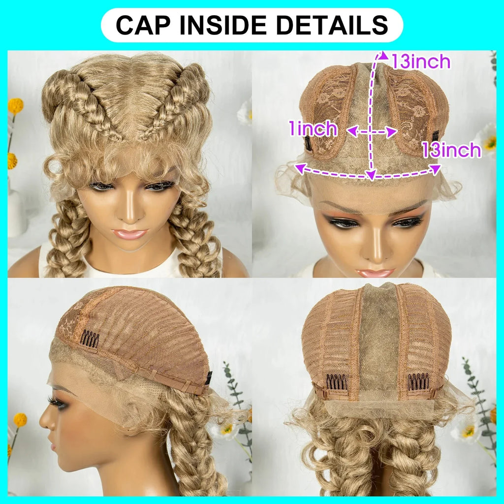 36" Twisted Braids Lace Front Wig | 13x1 | Senegalese Twist | Baby Hair | Handmade Synthetic Braids