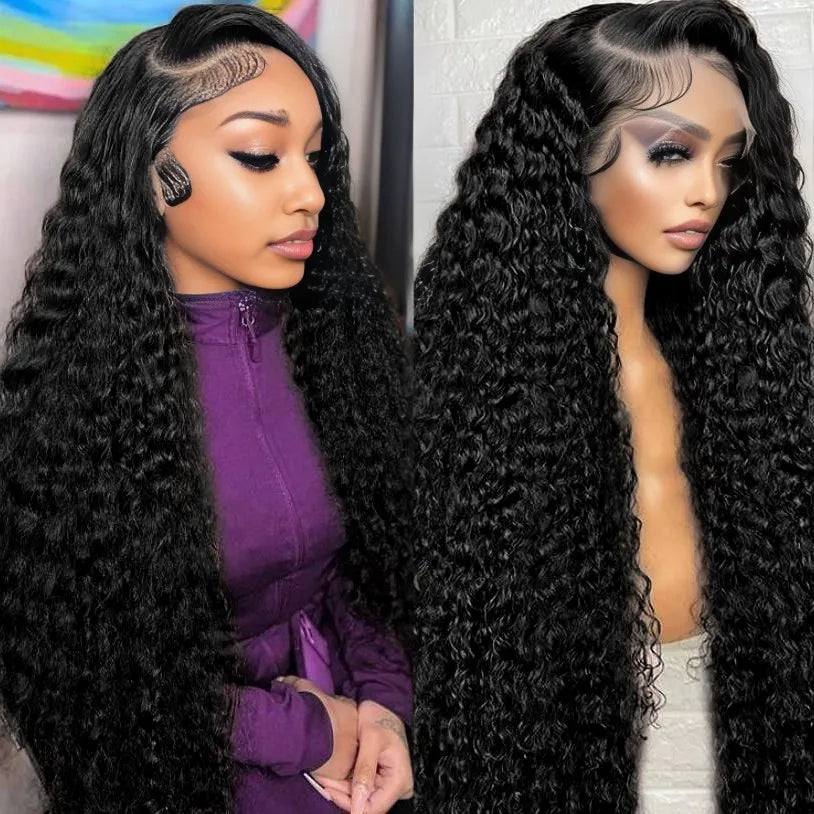 40 Inch Curly Human Hair Lace Front Wig | 250% Density Brazilian Remy HD Lace Frontal Wig for Women (On Sale)