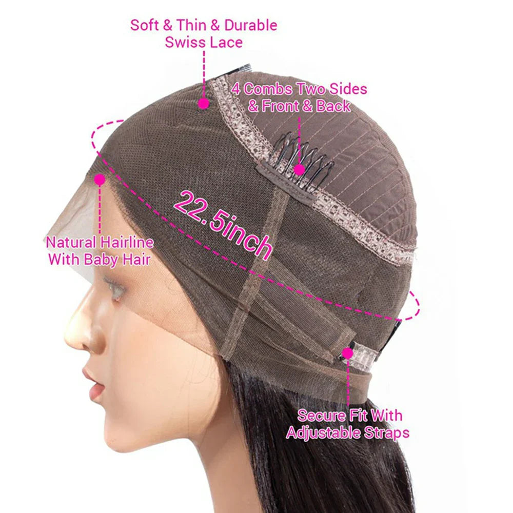 360 Lace Wig | Brazilian Bone Straight Hair | 13x6 & 13x4 Lace Frontal Wigs | 30-36 Inches