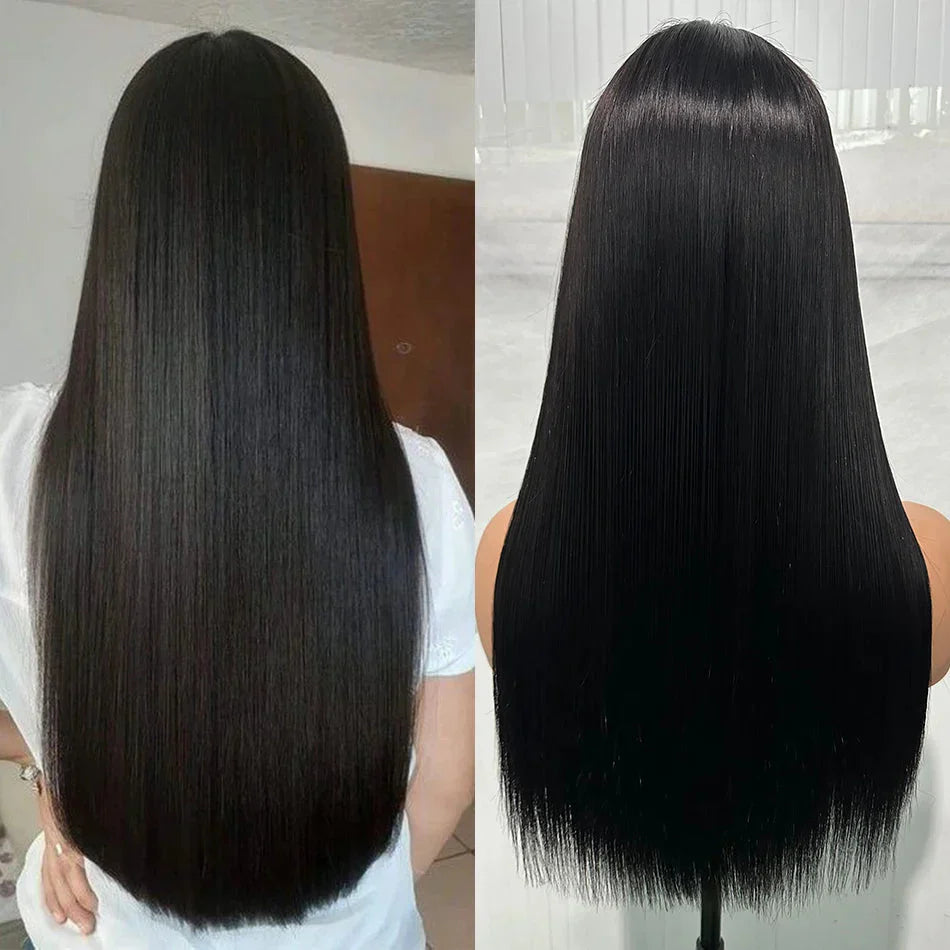 100% Unprocessed | Remy Human Hair | Bone Silky Straight | Indian Hair Closure Wig | Wear And Go | Glueless