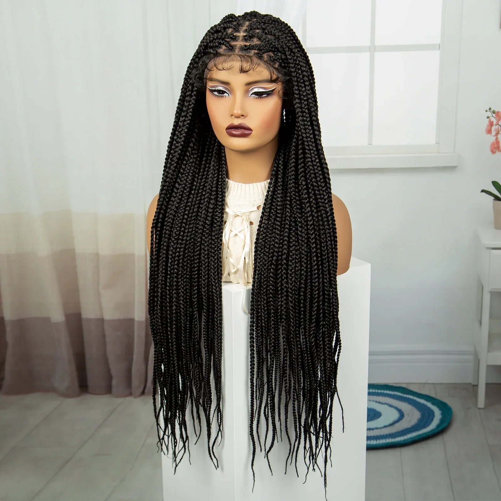 36" Ombre Knotless Braids Wig | 1B/27 | 9x6 Lace Front | Baby Hair