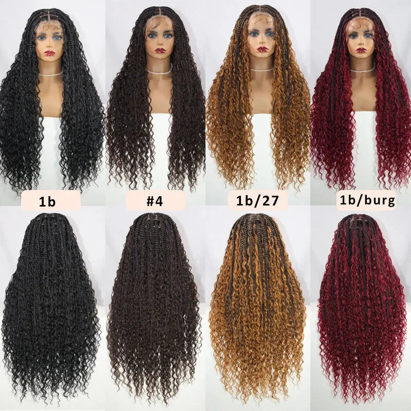 36" Ombre Goddess Locs Braids Wig | 360 Lace Front | Baby Hair | Bohemian Style