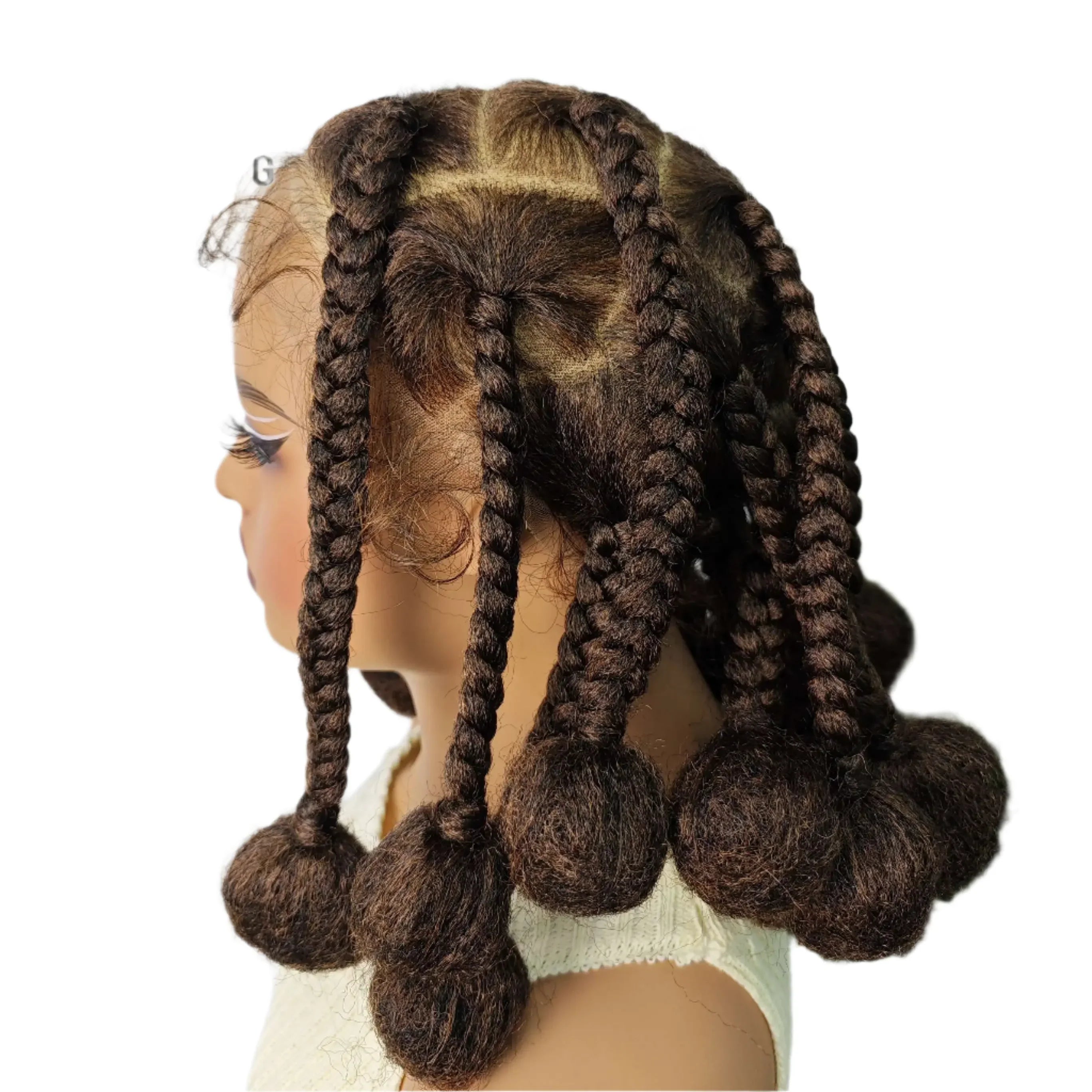 12" Ginger Orange Knotless Box Braiding Wig | Transparent Lace Front Synthetic Hair with Baby Hair