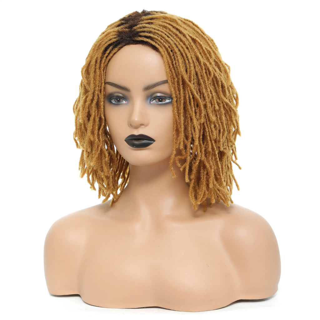 10" Braided Bob Wig | Afro Dreadlock Wig | Curly Ends | Synthetic Crochet Wig | Cosplay
