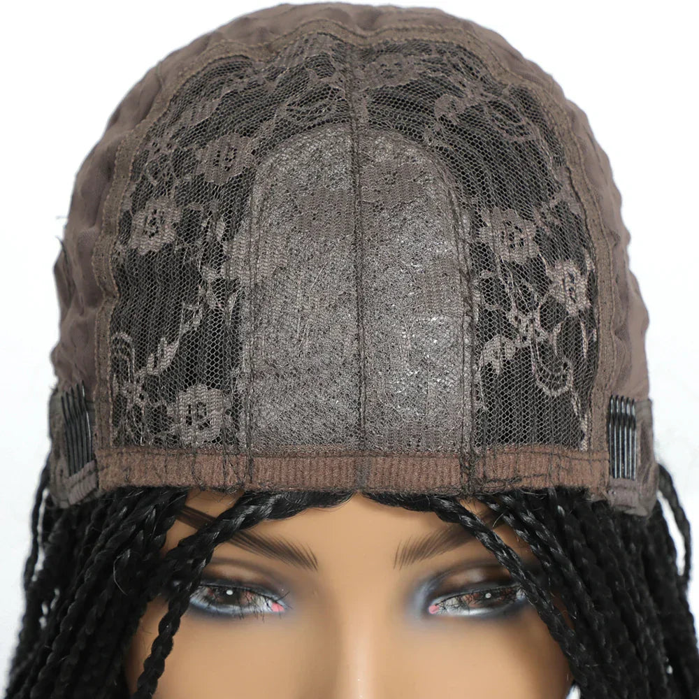 26" Long Box Braided Crochet Wig | Knotless Micro Twist Braids | Synthetic Hair Wig | 1B, 1B/27, 1B/30, 1B/Grey