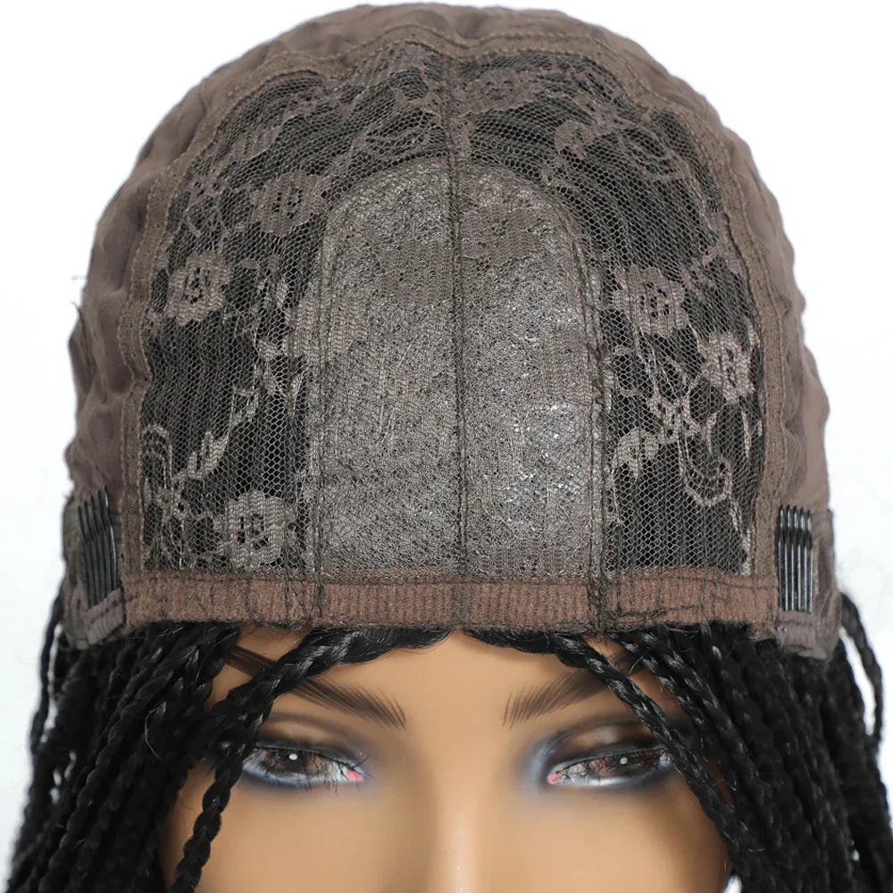 26" Ombre Box Braids Wig | Knotless | Crochet | 1B, 27, 30, Gray | Handmade